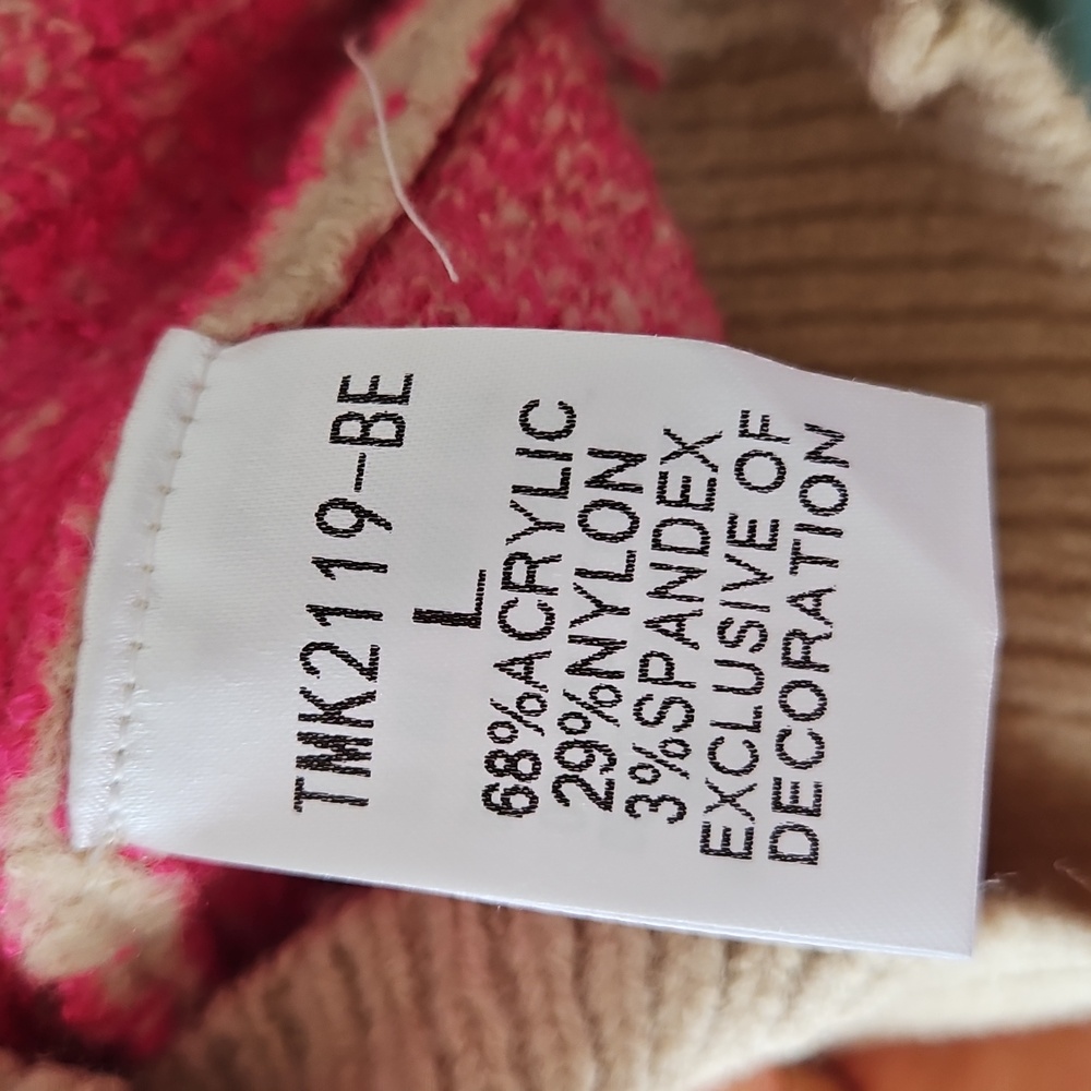 NWT THML Tan Pink Floral Patterned Sweater - Picture 6 of 7